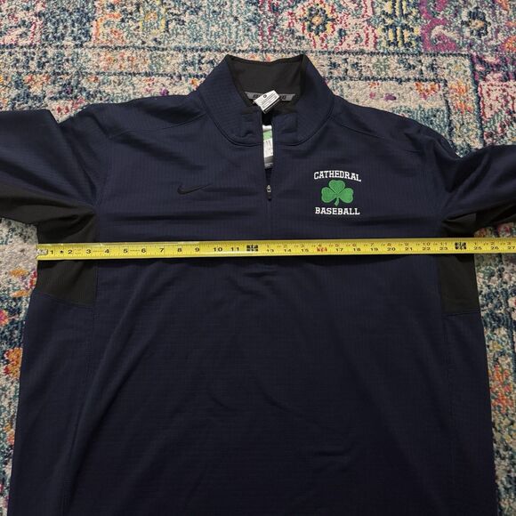 NWT NIKE TEXTURED DRI FIT 1/4 ZIP Waffle Pullover Navy Blue Cathedral Irish XL - Picture 7 of 9